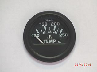 Water Temperature Electric Gauge 100 to 250  deg F.